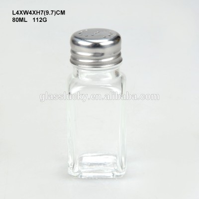 Factory price wholesale custom 75ml spice jars glass shaker as decorative salt and pepper shakers and spice jars