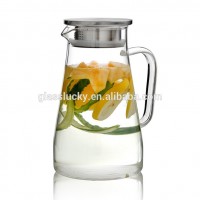 Heat Resistant Borosilicate Glass Water Pitcher Solo Jug juice jugs water cooler jug with Stainless Steel Lid for Home Use