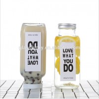 250ml 350ml 500ml empty square beverage glass juice bottle and milk tea bottles