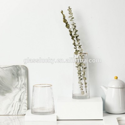 Nordic gold glass vase wedding as crystal centerpiece vase decorations