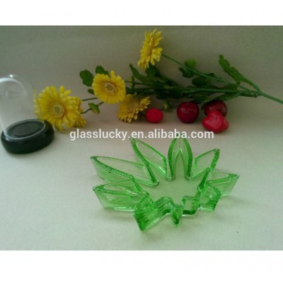 Glass Potleaf Green Glass Cohiba Ashtray , colored glass ashtray