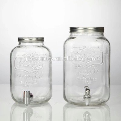 2 gallon mason jar drink dispenser glass and beverage dispenser glass with tap