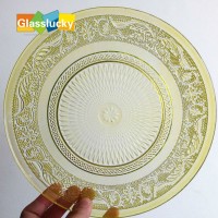 wholesale various colors gloden glass plate for fruit