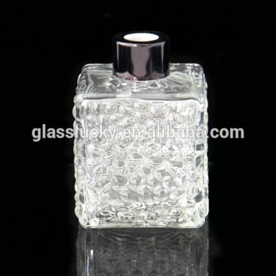 Square high quality decorative glass bottle reed diffuser