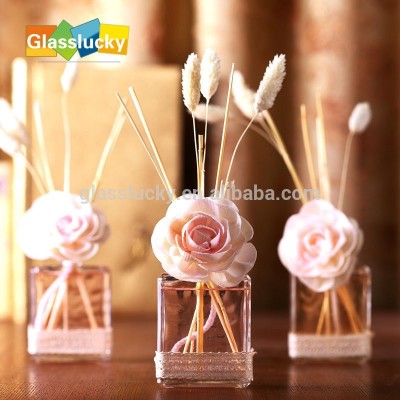 transparent glass flower fragrance diffuser bottle for home decor