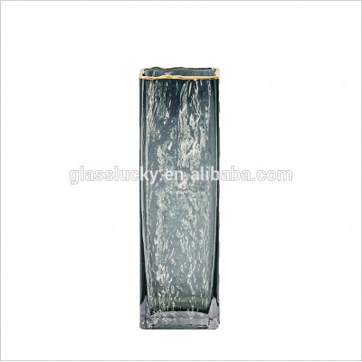 Rectangular tall shaped glass vases modern luxury for flower arrangement