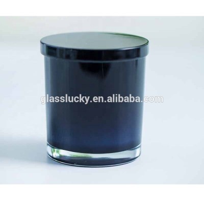 Empty 8 oz black candle jars glass with metal lid for glass candle jar in bulk